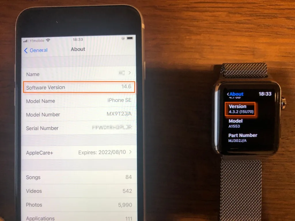 初代Apple WathとiOS14のペアリング