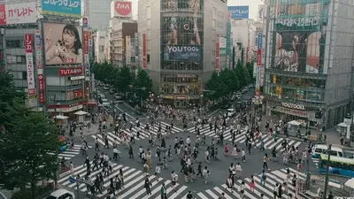 東京、渋谷、人間交差点
