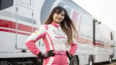 砂漠を疾走するトラック
